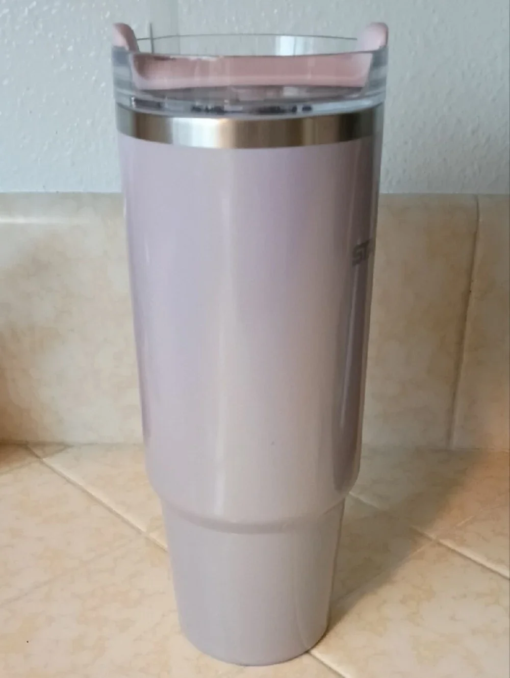 Stanley Light Purple Travel Mug with Handle and Clear Button Lid - Picture 2 of 6